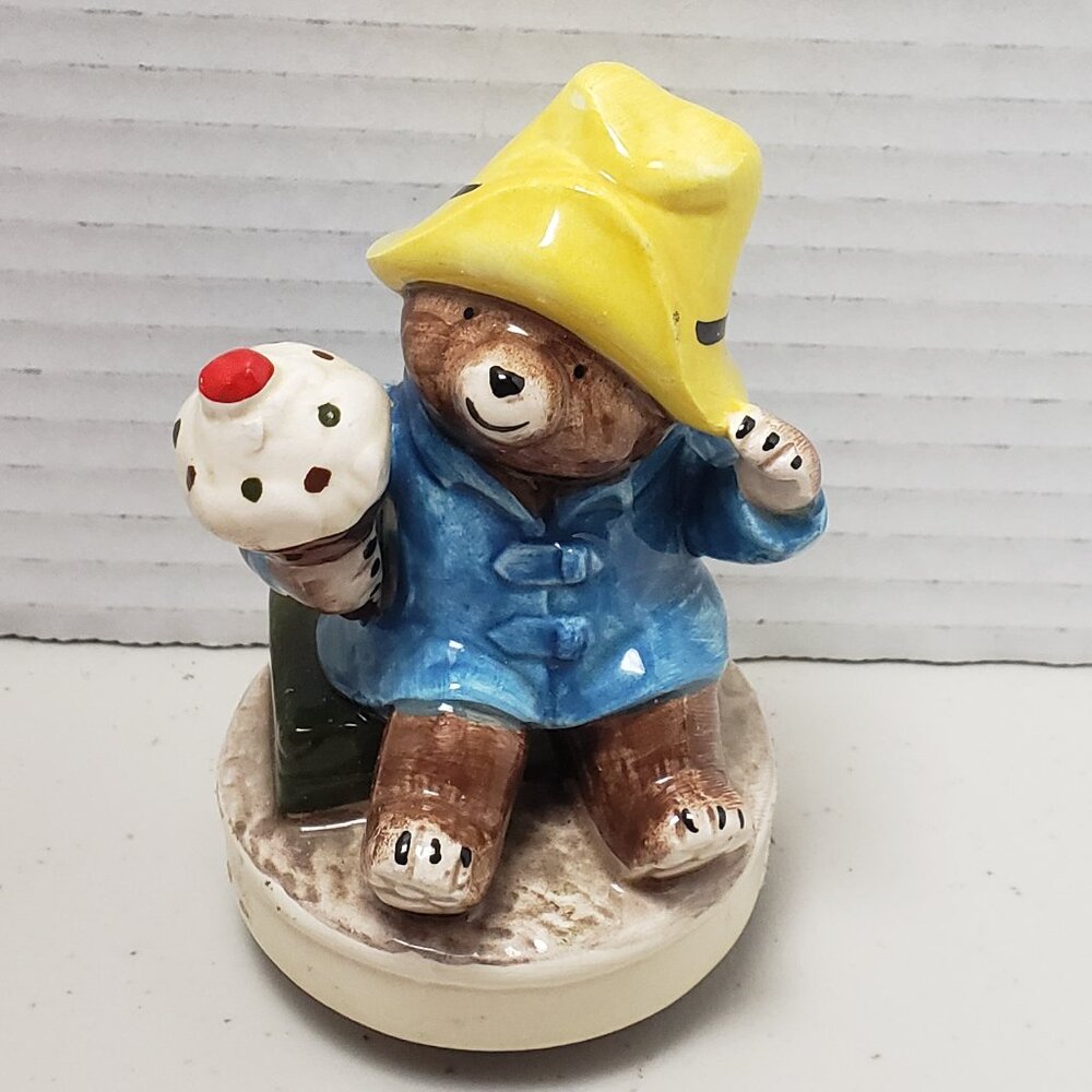 Paddington Bear With Ice Cream Cone Musical Figurine Schmid 1981
